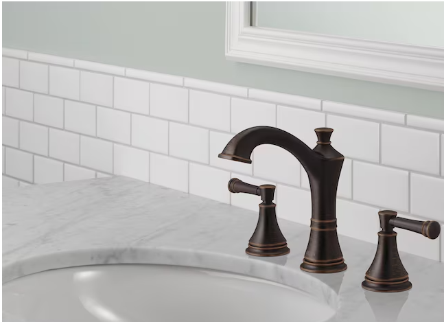Delta Valdosta Venetian Bronze Widespread 2-handle High-arc Bathroom Faucet